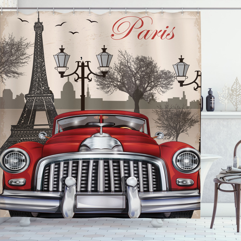 Parisian City Scenery Shower Curtain