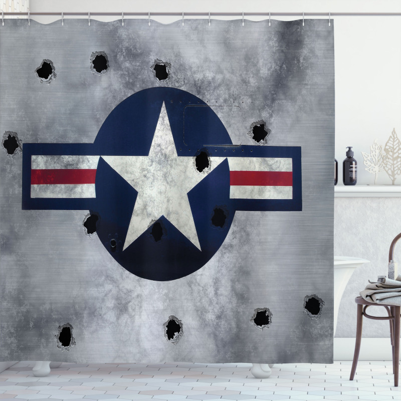 Star on Round Circle Shower Curtain