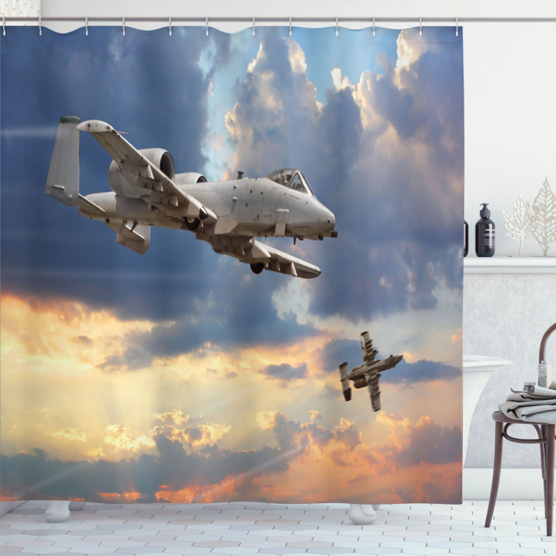 Aviataion Theme Design Shower Curtain