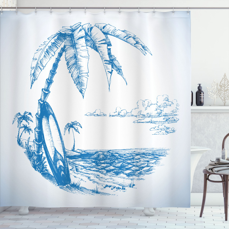 Surf Hawaiian Beach Shower Curtain