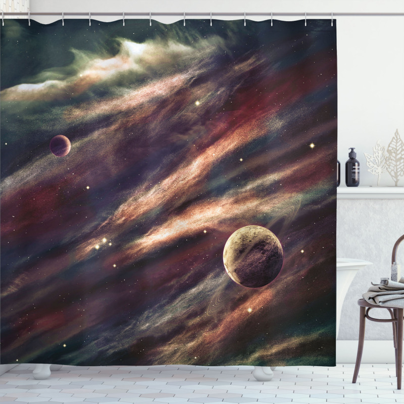 Nebula Planet Cloud Shower Curtain