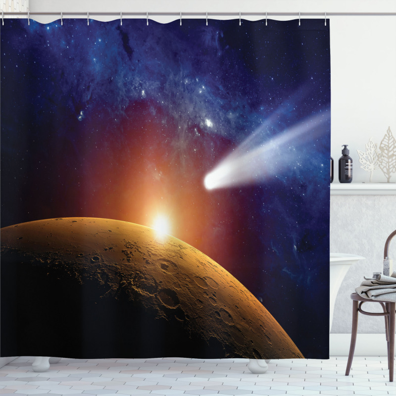 Dark Solar Scenery Shower Curtain