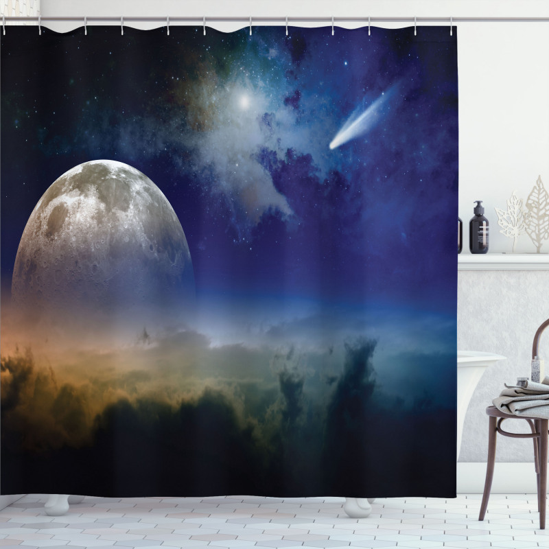 Clouds Full Moon Shower Curtain