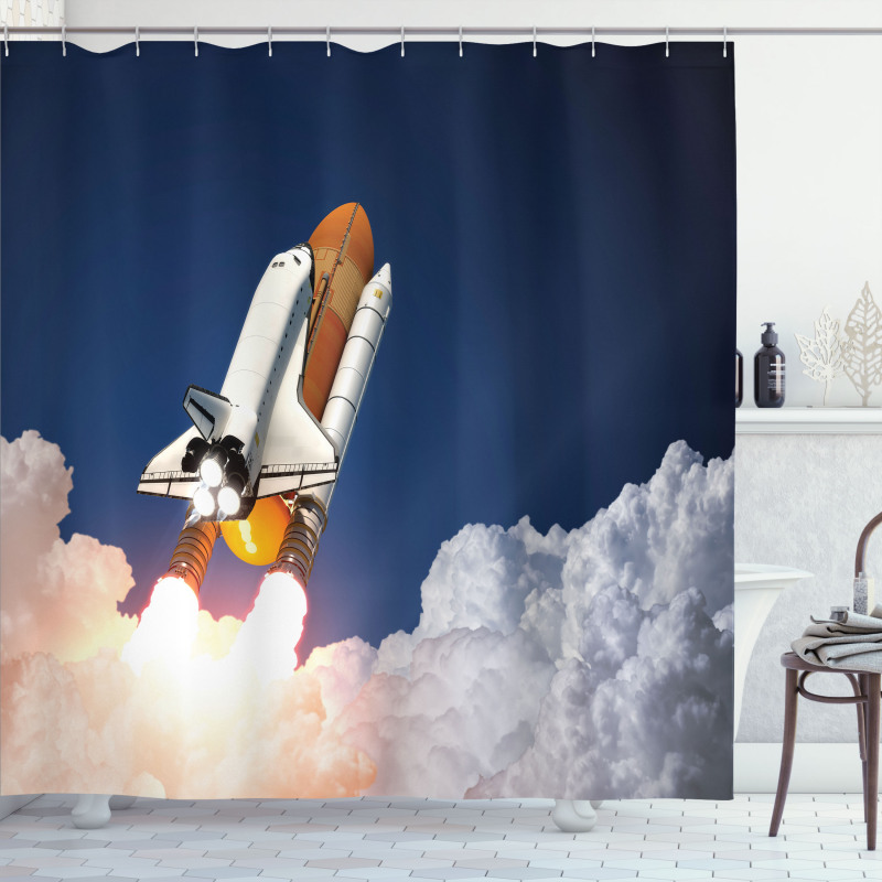 Rocket Lift Blast Shower Curtain