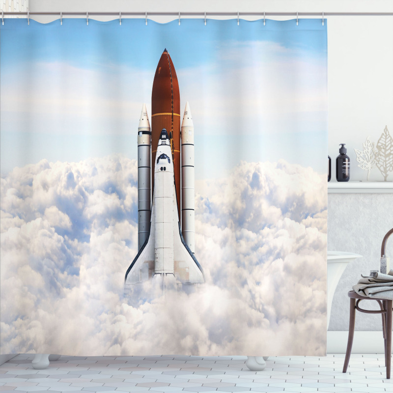 Spaceman Planet Shower Curtain