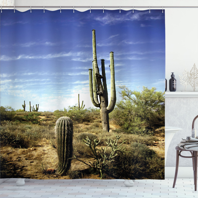 Cactus Spined Leaves Shower Curtain