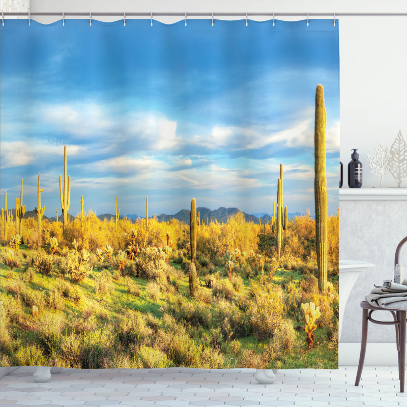 Western Cactus Spikes Shower Curtain