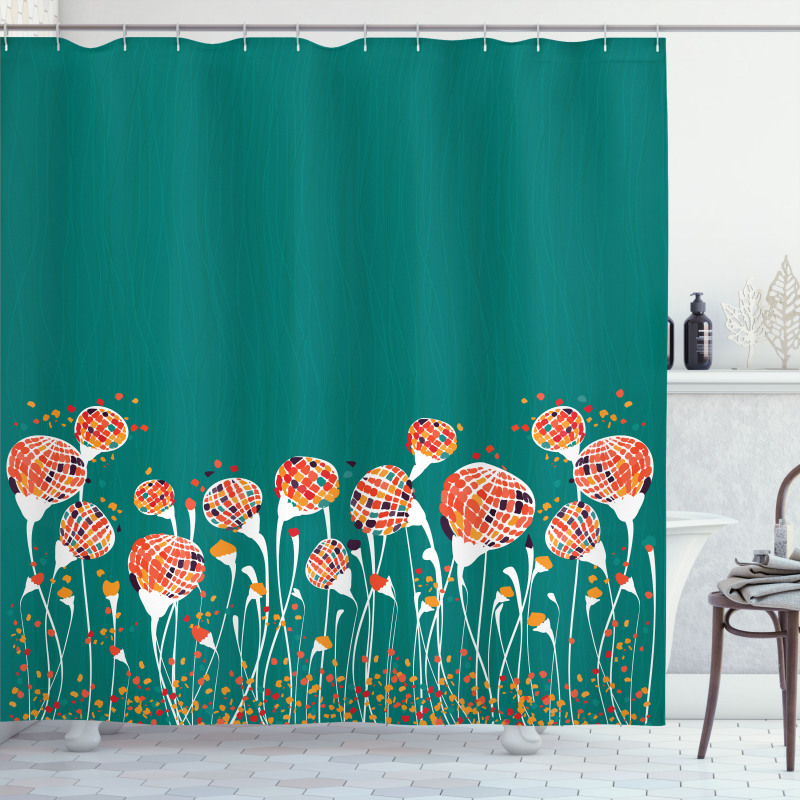 Modern Spring Flowers Shower Curtain
