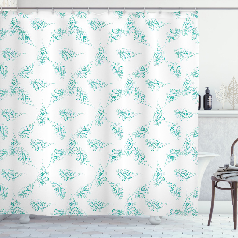 Swirling Branch Lines Shower Curtain