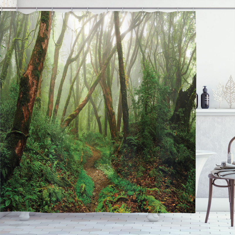 Exotic Jungle Forest Shower Curtain