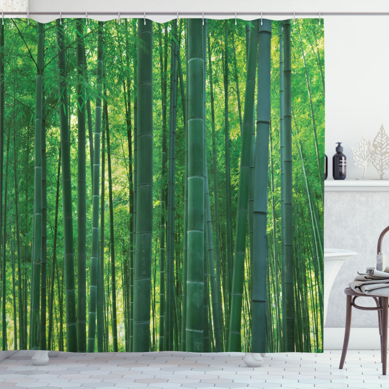 Green Wild Exotic Bamboo Shower Curtain