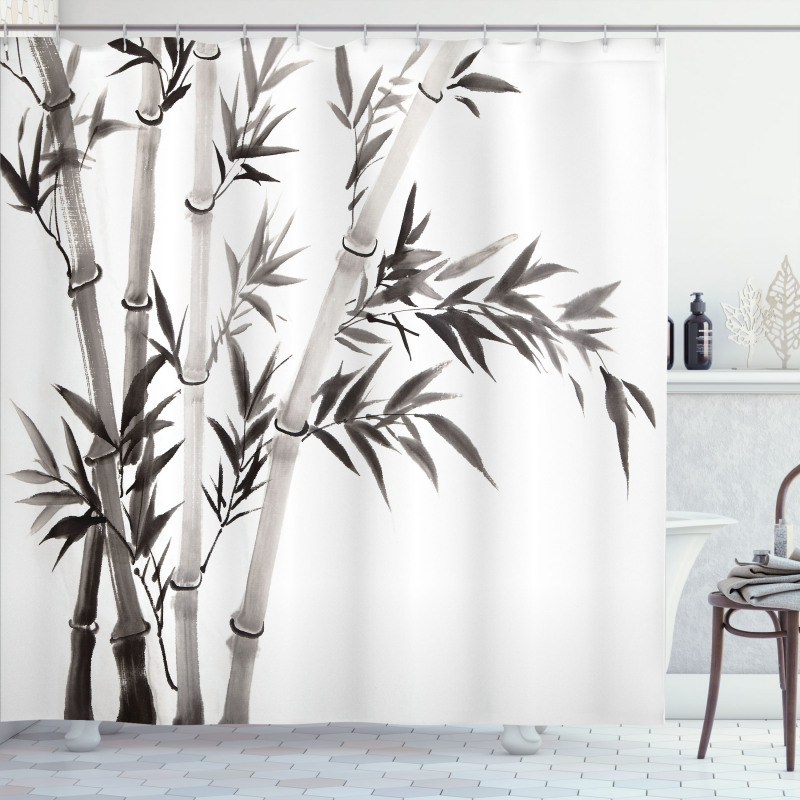 Traditional Bamboo Leaves Shower Curtain