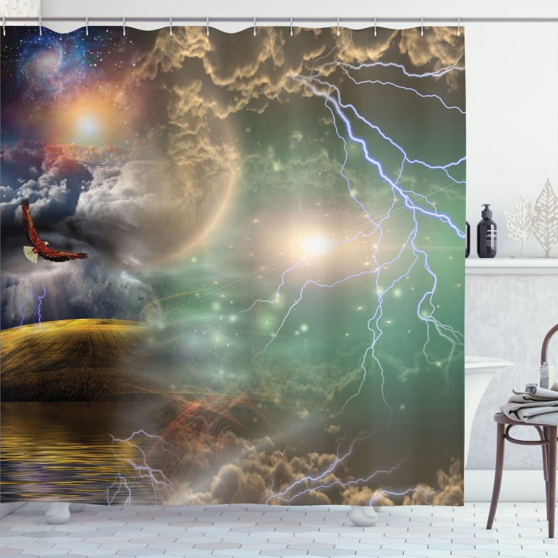 Eagle Thunder Clouds Shower Curtain