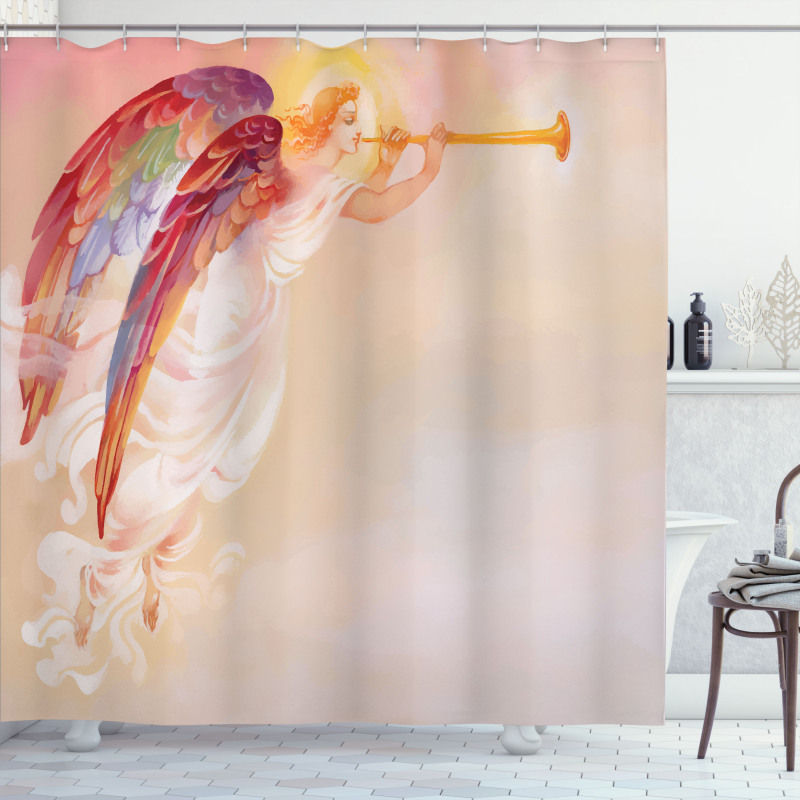 Flask Wings Theme Shower Curtain