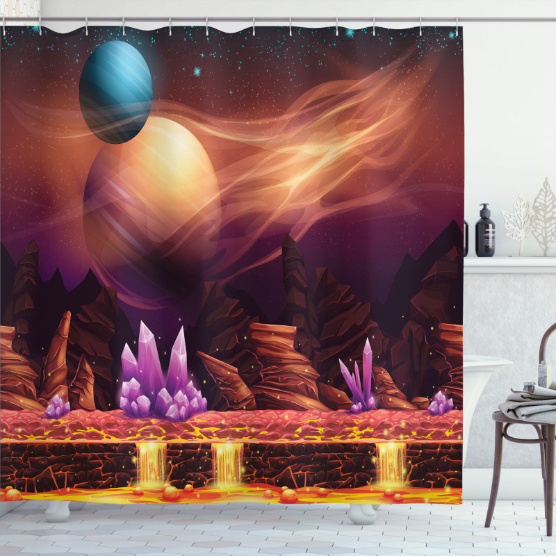 River Mars with Nebula Shower Curtain