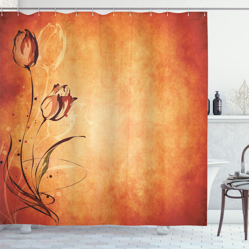 Vintage Style Rose Bloom Shower Curtain