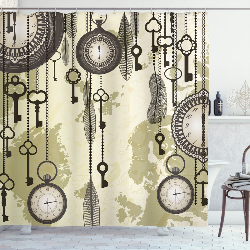 Green Old 20s Design Shower Curtain