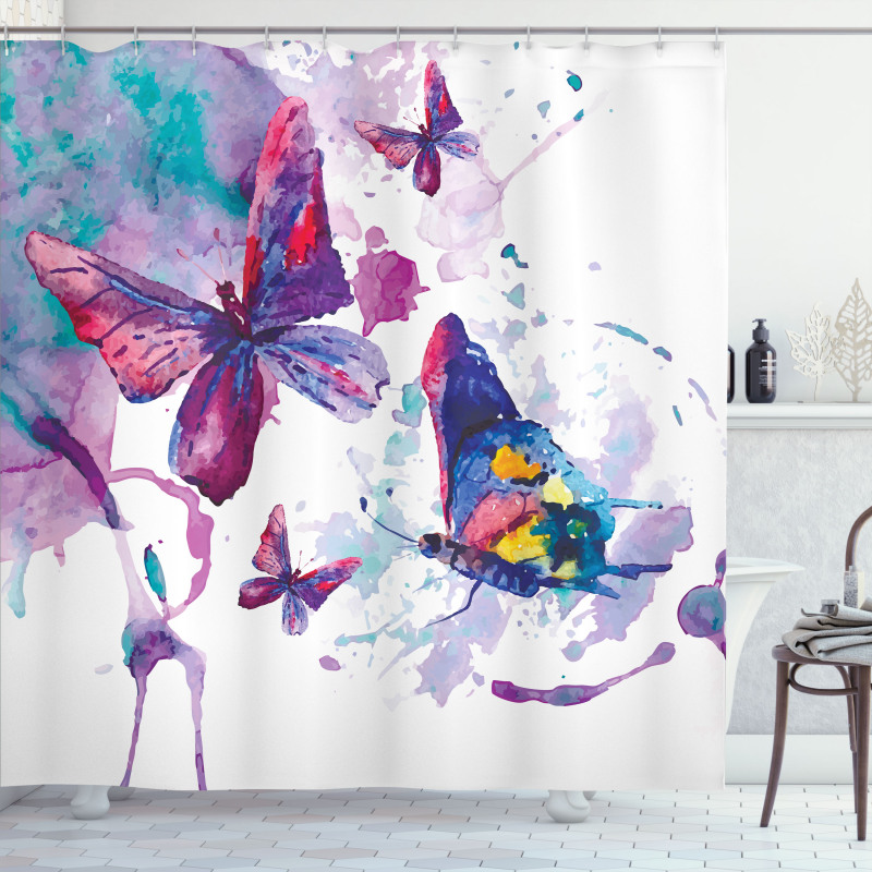 Watercolor Art Modern Shower Curtain