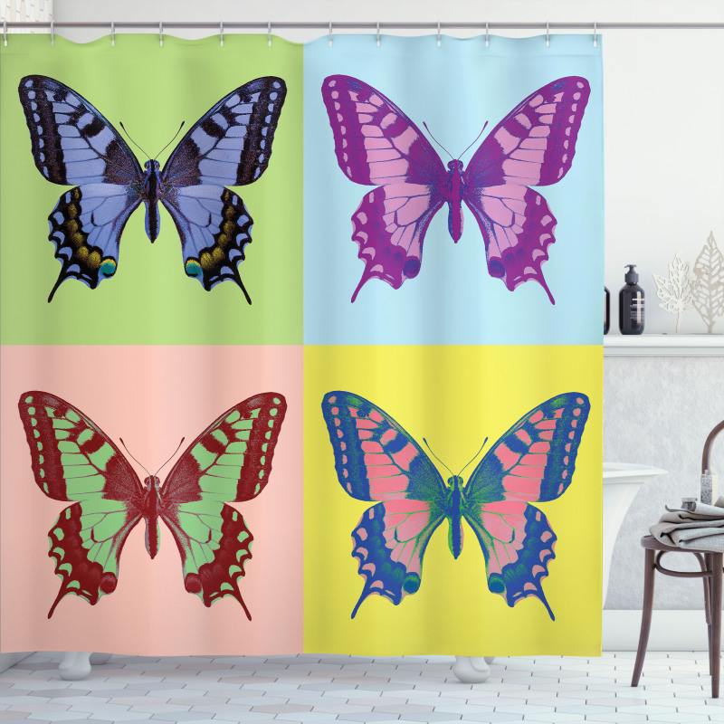 Pop Art Swallowtail Shower Curtain