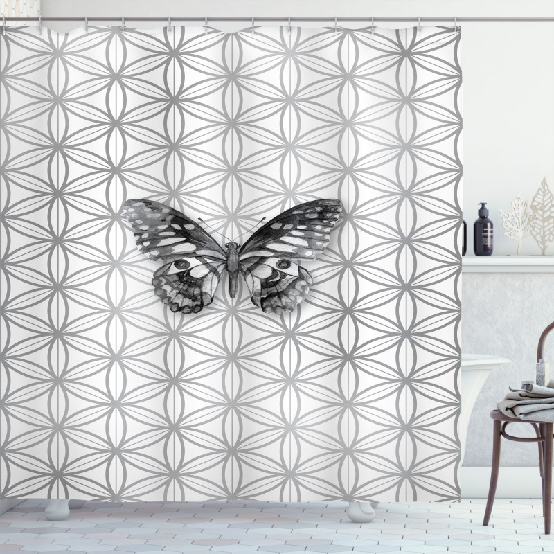 Geometric Butterfly Shower Curtain