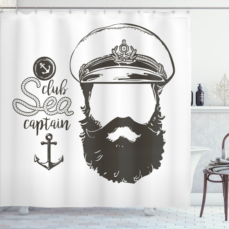 Hat and Beard Seaman Shower Curtain