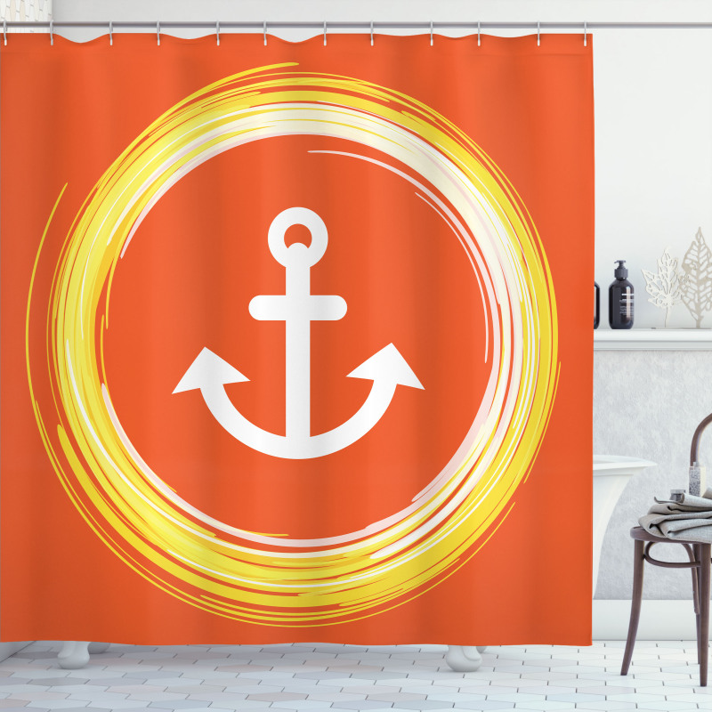 Anchor Image in Circle Shower Curtain