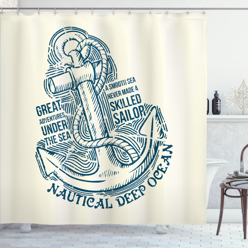 Vintage Nautical Sea Shower Curtain