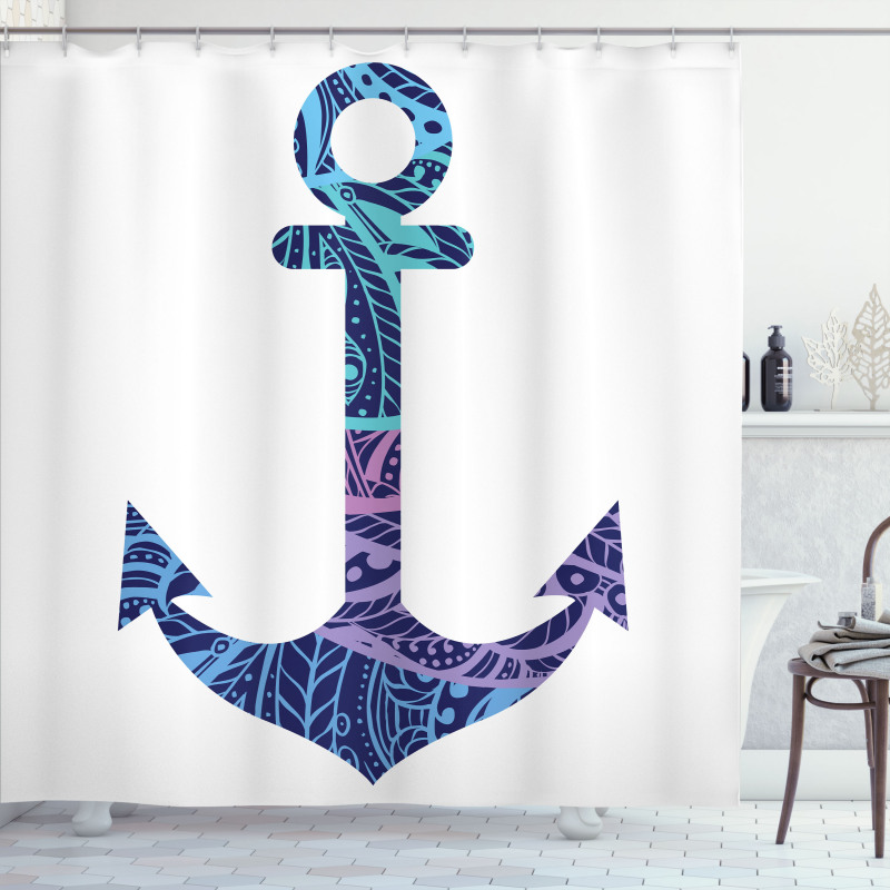 Anchor Image Sea Marine Shower Curtain