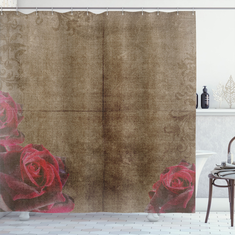 Vintage Roses Frame Shower Curtain