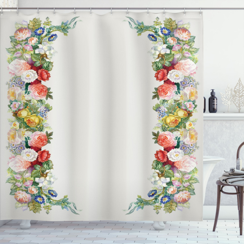 Rose Garland Pastel Shower Curtain