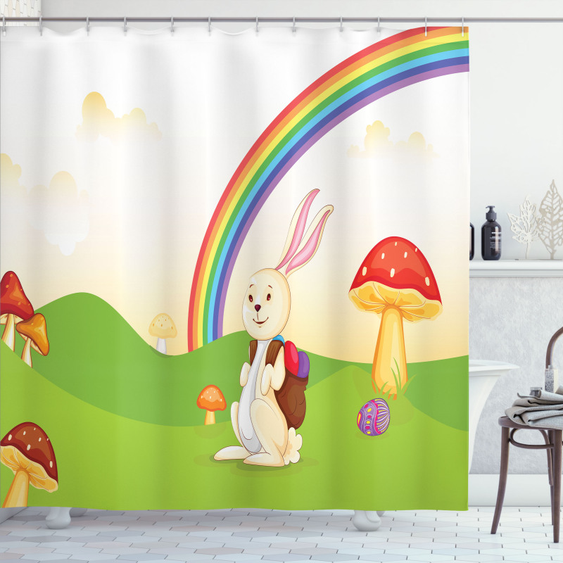 Bunny Easter Egg Kids Shower Curtain