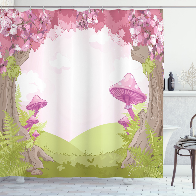 Fairytale Land Blooms Shower Curtain