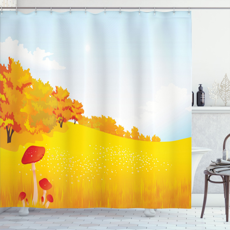Fall Landscape Meadow Shower Curtain