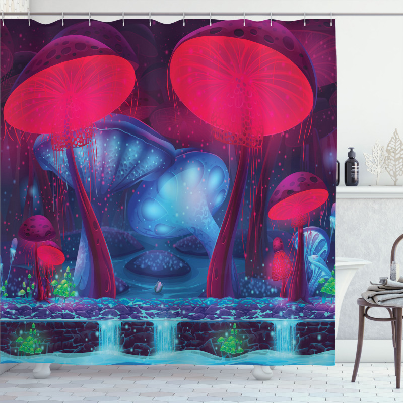 Mushrooms Vibrant Colors Shower Curtain