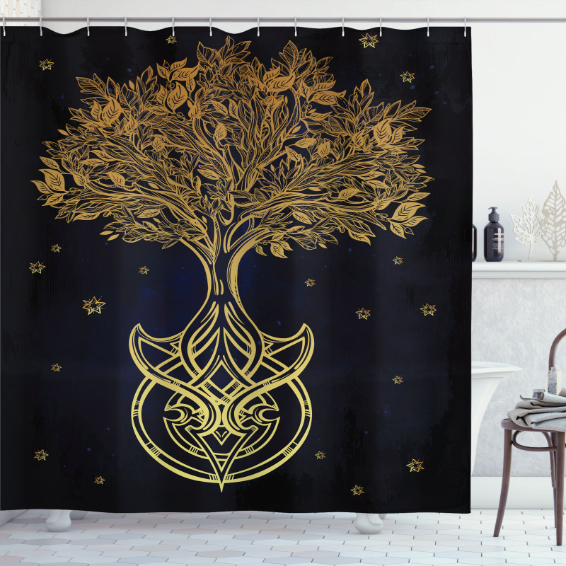 Night Stars Abstract Shower Curtain