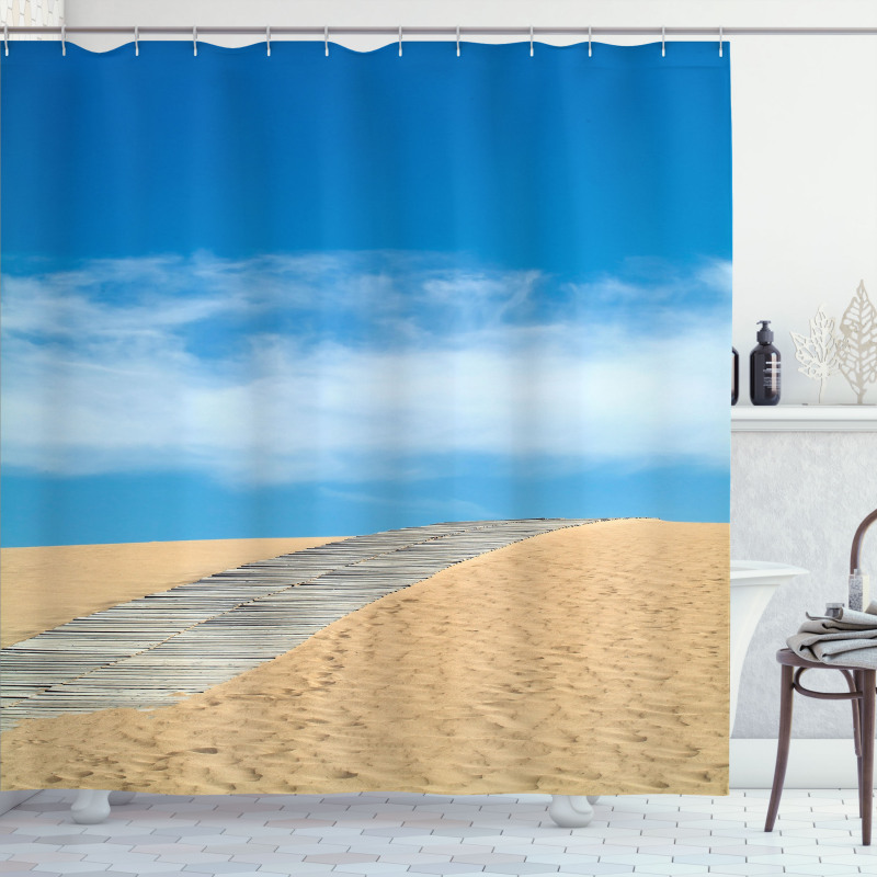 Path over Golden Sand Shower Curtain