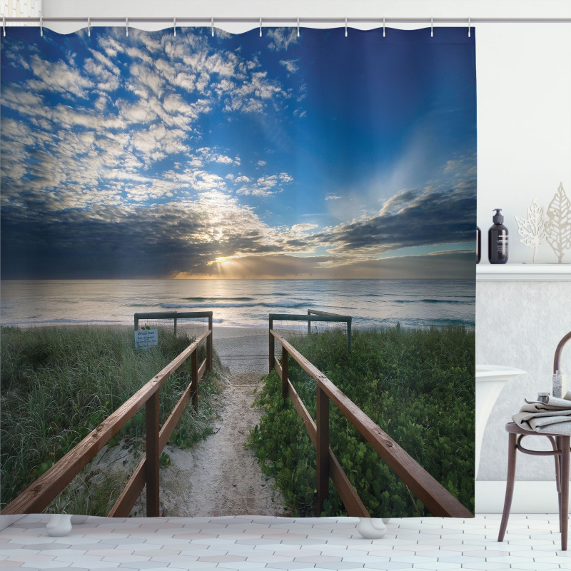 Pathway to Sea Swimming Shower Curtain
