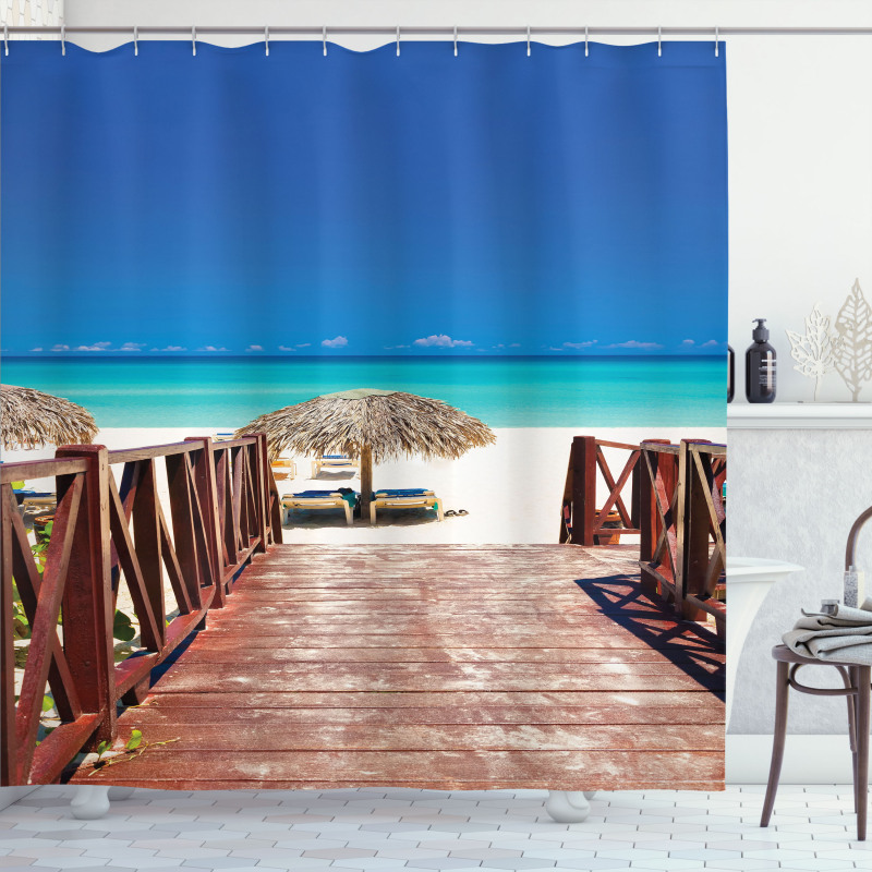 Sandy Beach Resort Shower Curtain