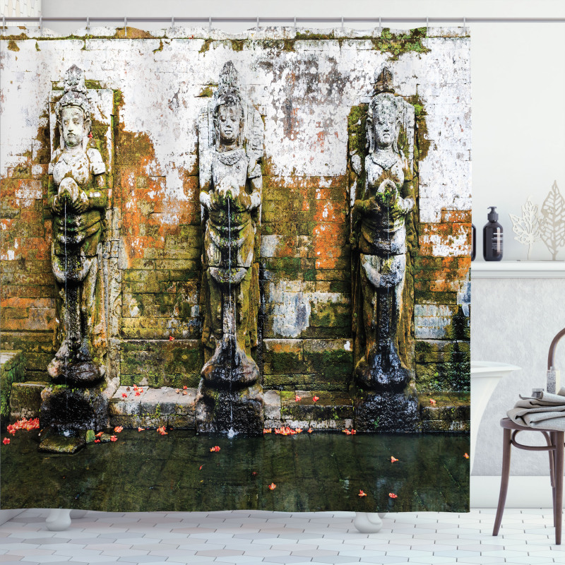 Building in Balinese Asia Shower Curtain