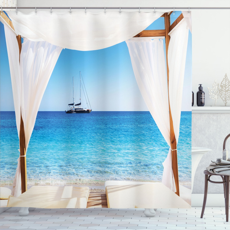 Honeymoon Themed Spa Shower Curtain