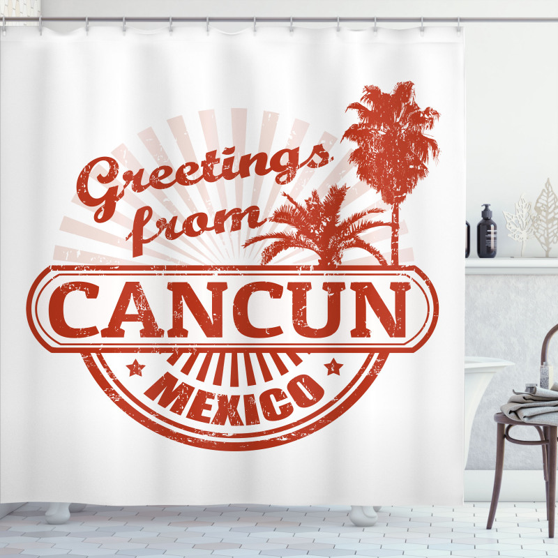 Cancun Duş Perdesi Eskitilmiş Efekt Tasarım Tek Renk Dizayn