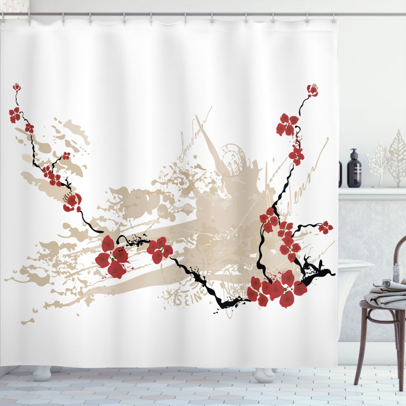 Japan Sakura Flowers Shower Curtain