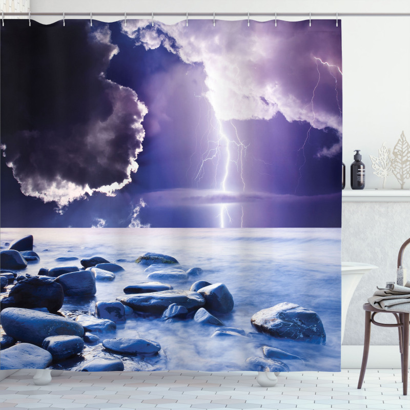 Mystic Dark Sky Scenery Shower Curtain
