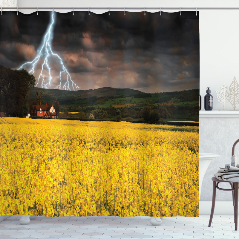 Thunderstorm over Meadow Shower Curtain