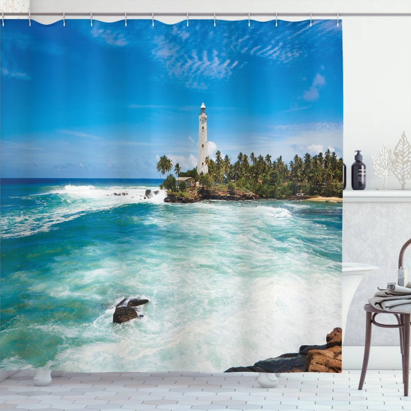 Palms Beach Seaside Shower Curtain
