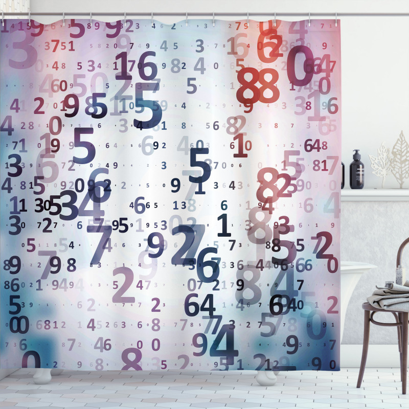 Digital Code Numbers Shower Curtain