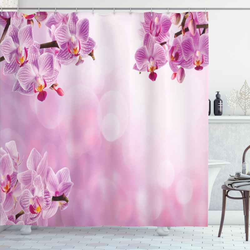 Orchid Spring Petals Spa Shower Curtain