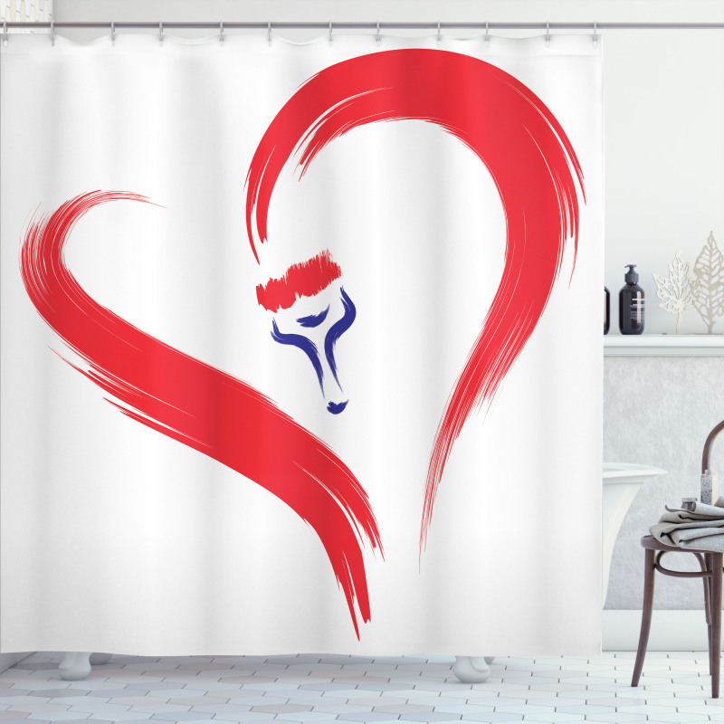 Brush Drawing Heart Sign Shower Curtain