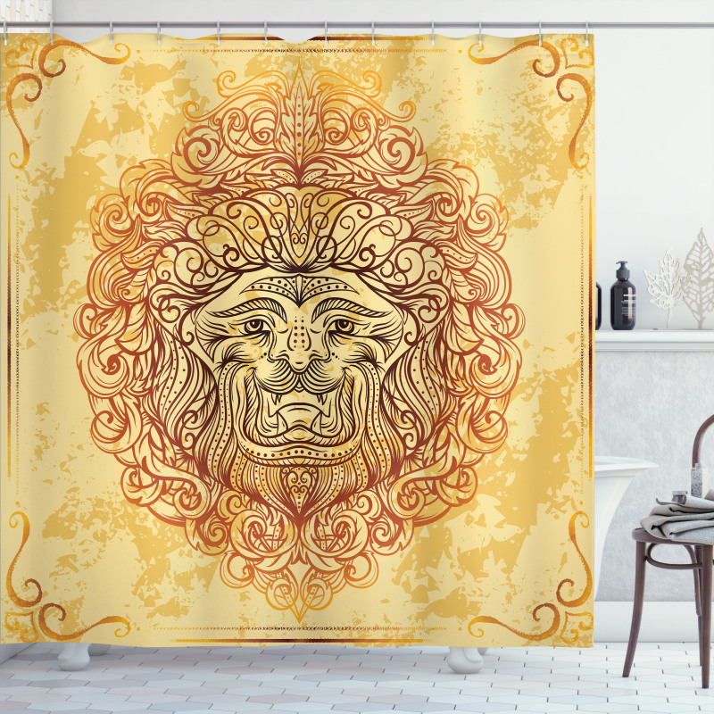 Lion Zodiac Astrology Shower Curtain