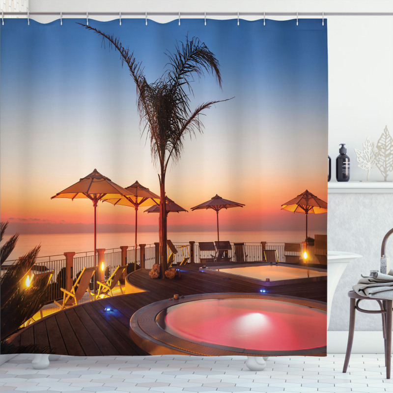 Ocean View at Sunset Shower Curtain